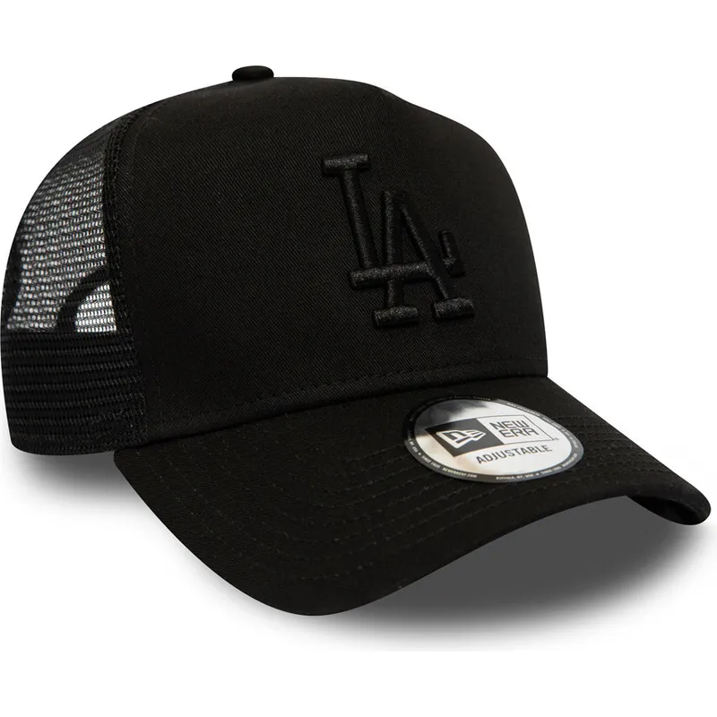 mutzen-gebogen-schwarz-snapback-league-essential-a-frame-der-los-angeles-dodgers-mlb-von-new-era