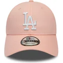 casquette-courbee-rose-ajustable-9forty-league-essential-los-angeles-dodgers-mlb-new-era