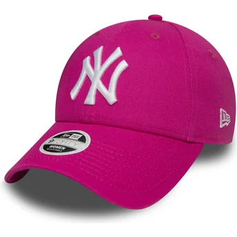 new-era-curved-brim-9forty-essential-new-york-yankees-mlb-pink-adjustable-cap