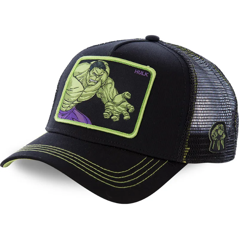 mutzen-gebogen-schwarz-snapback-hulk-marvel-comics-von-capslab mutzen-gebogen-schwarz-snapback-hulk-marvel-comics-von-capslab