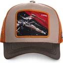 capslab-x-wing-starfighter-ltd5-star-wars-trucker-cap-grau-und-orange