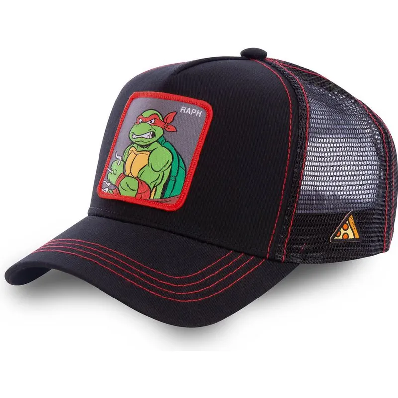 mutzen-gebogen-schwarz-snapback-raphael-ninja-turtles-von-capslab mutzen-gebogen-schwarz-snapback-raphael-ninja-turtles-von-capslab