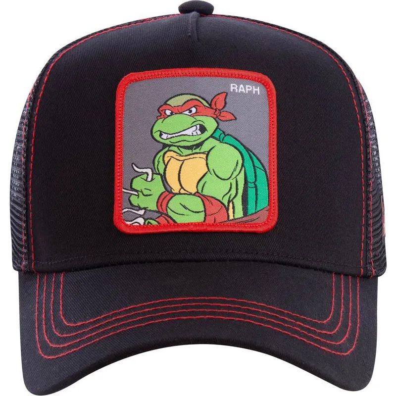 mutzen-gebogen-schwarz-snapback-raphael-ninja-turtles-von-capslab mutzen-gebogen-schwarz-snapback-raphael-ninja-turtles-von-capslab