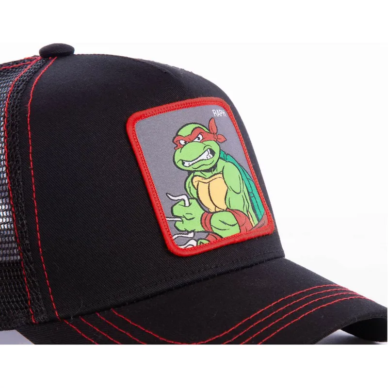 mutzen-gebogen-schwarz-snapback-raphael-ninja-turtles-von-capslab mutzen-gebogen-schwarz-snapback-raphael-ninja-turtles-von-capslab