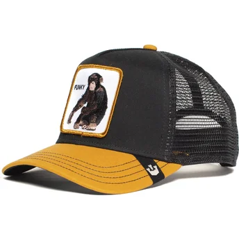 Czapka trucker czarno-żółta z małpą Banana Shake od Goorin Bros.