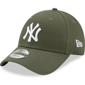 New Era Curved Brim 9FORTY League Essential New York Yankees MLB Green Adjustable Cap