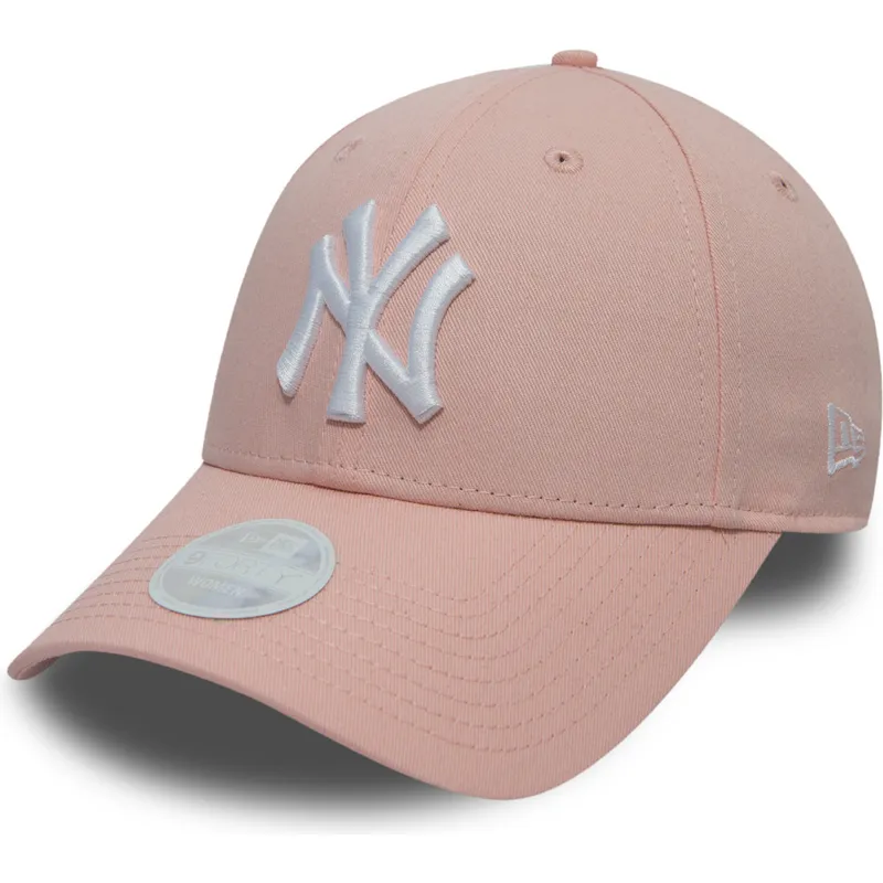 rosa-verstellbare-curved-cap-9forty-league-essential-der-new-york-yankees-mlb-von-new-era