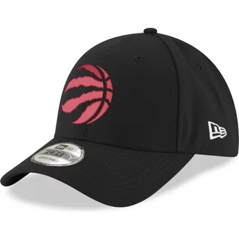 New Era Mit Rotem Logo Curved Brim 9FORTY The League Toronto Raptors NBA Black Adjustable Cap