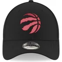 cappellino-visiera-curva-nero-con-logo-rosso-regolabile-9forty-the-league-di-toronto-raptors-nba-di-new-era