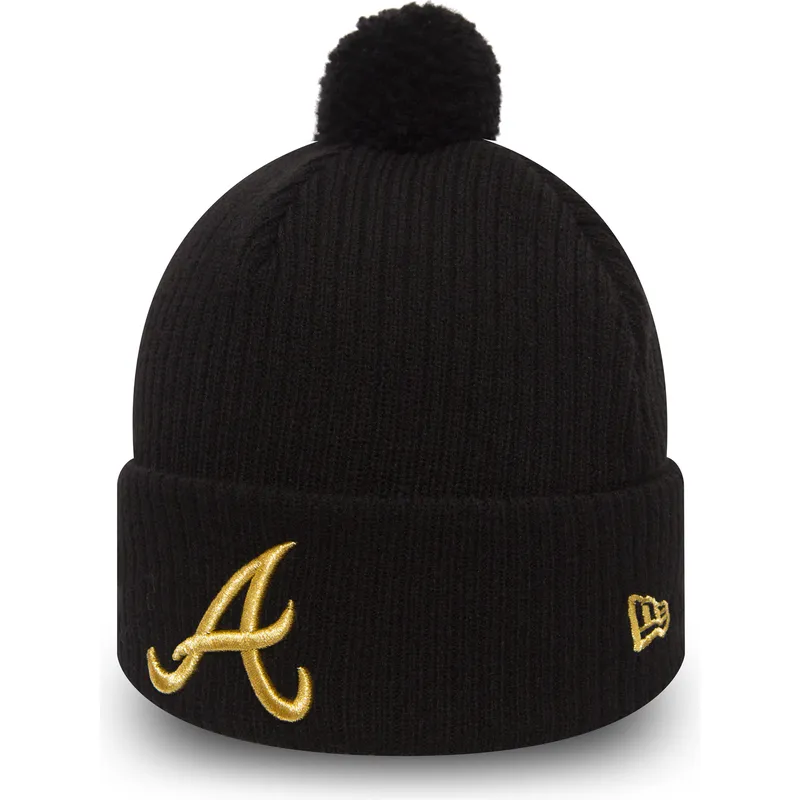 mutzen-pompon-schwarz-cuff-knit-sport-waffle-der-atlanta-braves-mlb-von-new-era