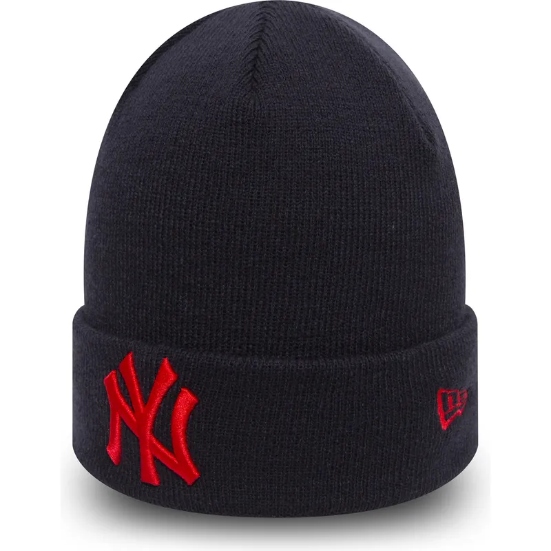 mutzen-marineblau-cuff-knit-league-essential-der-new-york-yankees-mlb-von-new-era