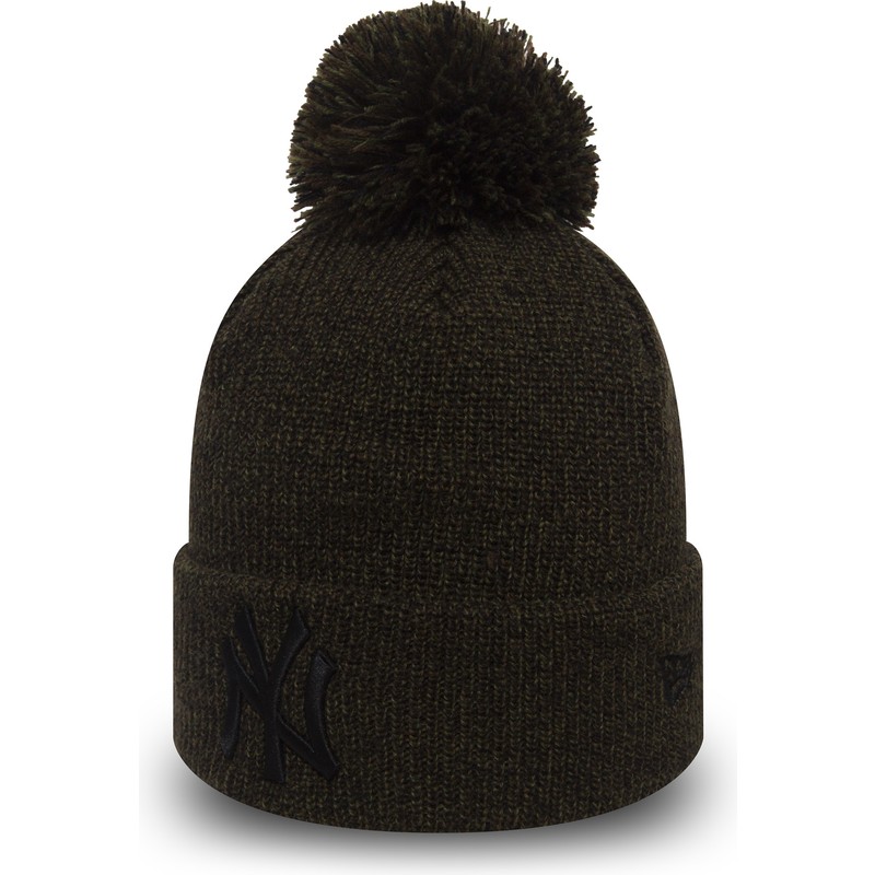 new-era-cuff-knit-marl-bobble-new-york-yankees-mlb-black-beanie-with-pompom