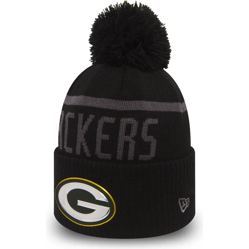 mutzen-pompon-schwarz-cuff-knit-coll-der-green-bay-packers-nfl-von-new-era mutzen-pompon-schwarz-cuff-knit-coll-der-green-bay-packers-nfl-von-new-era