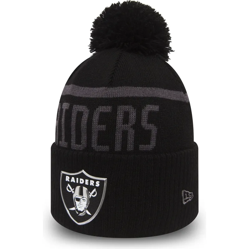 schwarze-mutze-mit-bommel-cuff-knit-coll-der-las-vegas-raiders-nfl-von-new-era