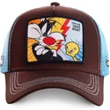 mutzen-gebogen-braun-snapback-sylvester-und-tweety-looney-tunes-von-capslab