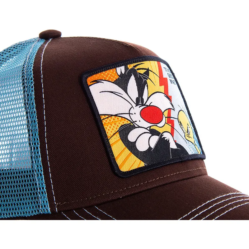 mutzen-gebogen-braun-snapback-sylvester-und-tweety-looney-tunes-von-capslab