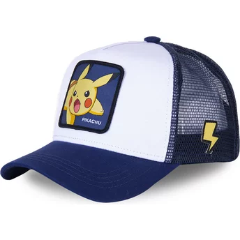 Casquette trucker blanche et bleue Pikachu PIK8 Pokémon Capslab