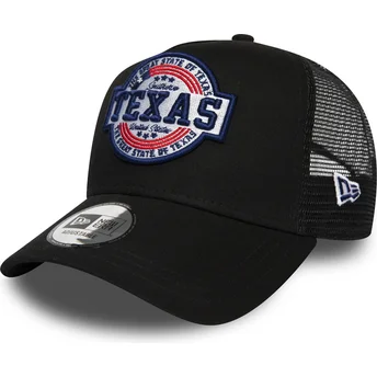 casquette-trucker-noire-a-frame-usa-patch-texas-new-era