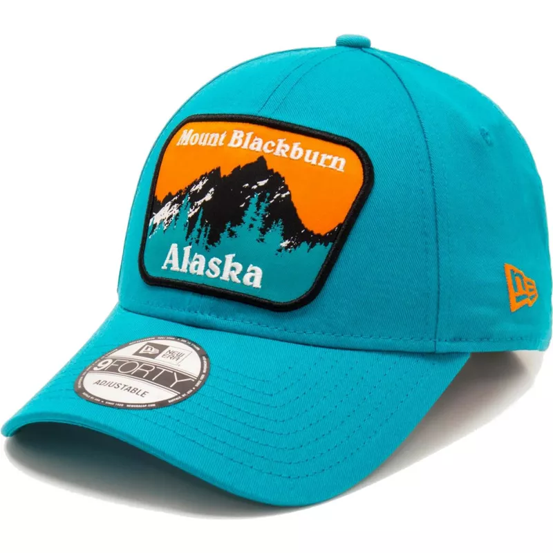 new-era-curved-brim-9forty-usa-patch-alaska-mount-blackburn-blue-adjustable-cap