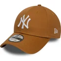 new-era-curved-brim-9forty-league-essential-new-york-yankees-mlb-wheat-brown-adjustable-cap