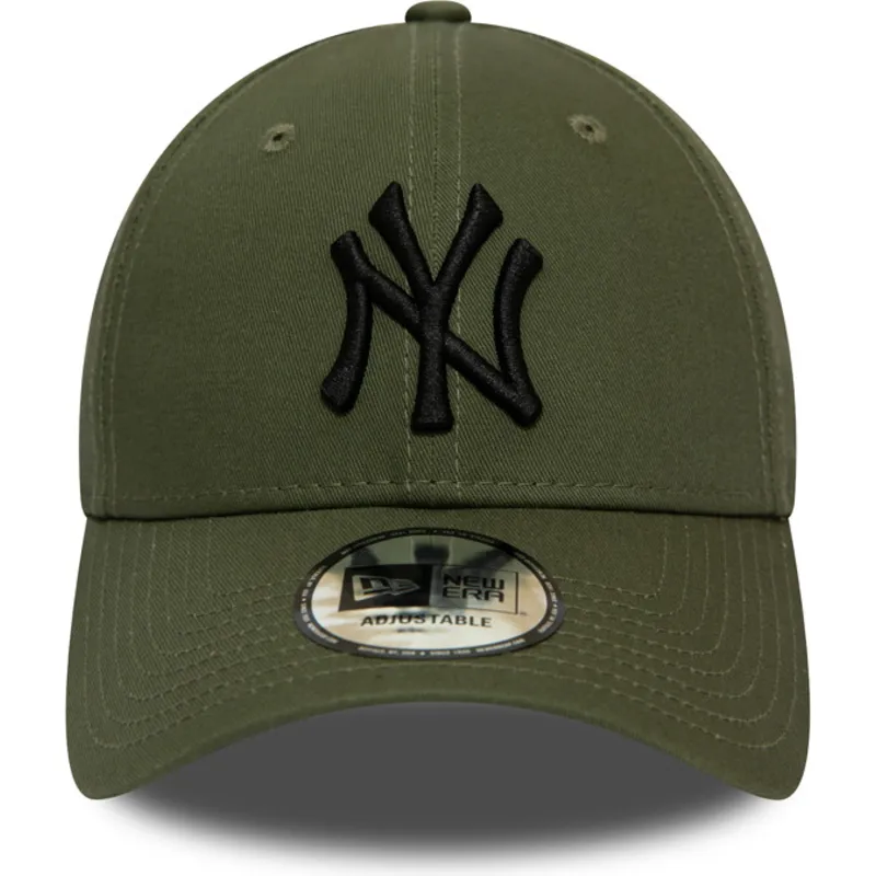 mutzen-gebogen-grun-verstellbares-band-negro-9forty-league-essential-der-new-york-yankees-mlb-von-new-era