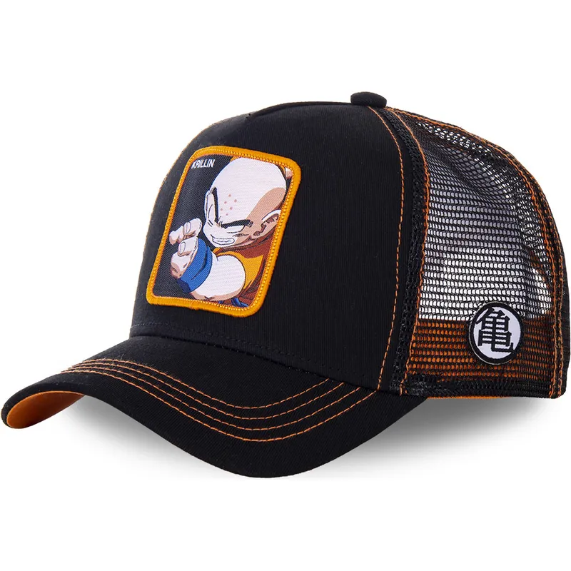 schwarze-trucker-kappe-krillin-kri4-dragon-ball-von-capslab
