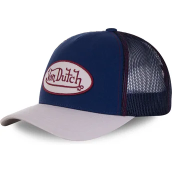 Cappellino trucker blu e grigio CRE di Von Dutch