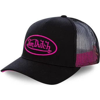 schwarze-trucker-kappe-mit-rosa-neo-pin-logo-von-von-dutch