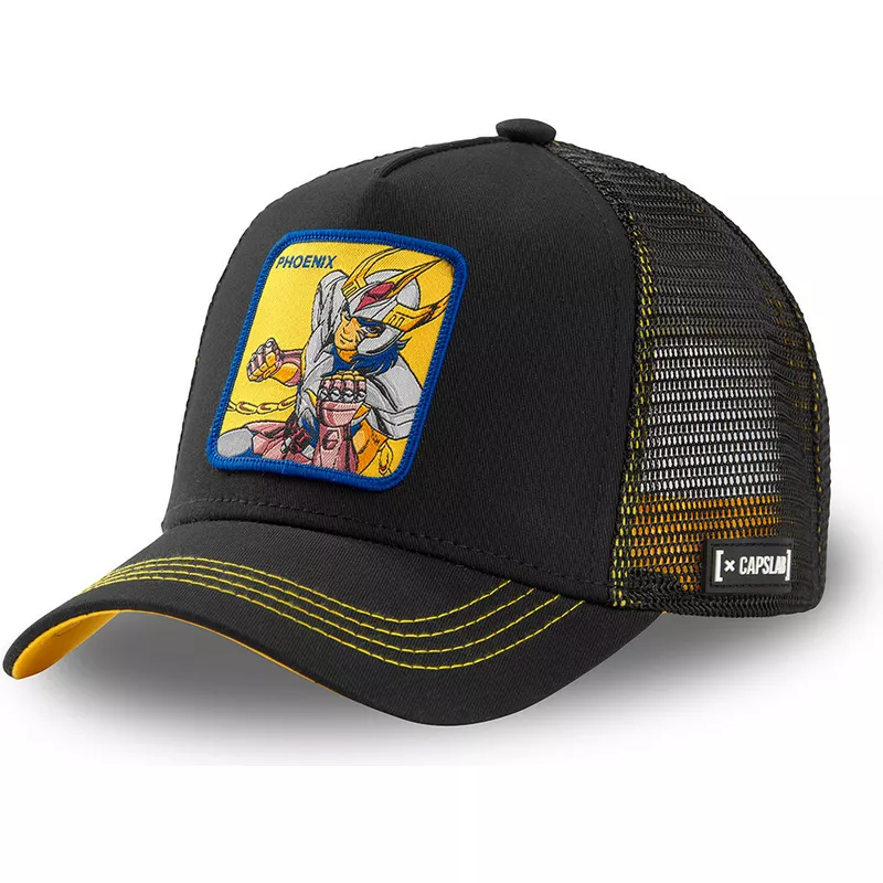 capslab-phoenix-ikki-pho3-saint-seiya-knights-of-the-zodiac-black-trucker-hat