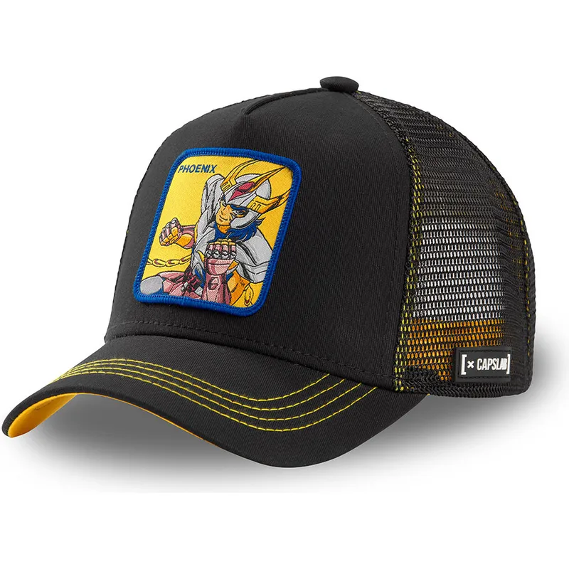 schwarze-trucker-kappe-ikki-de-fenix-pho3-saint-seiya-die-ritter-des-zodiac-von-capslab