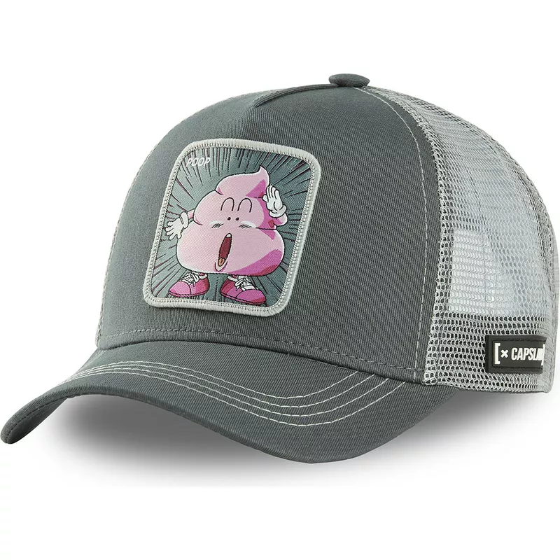 capslab-poop-boy-poo3-dr-slump-grey-trucker-hat