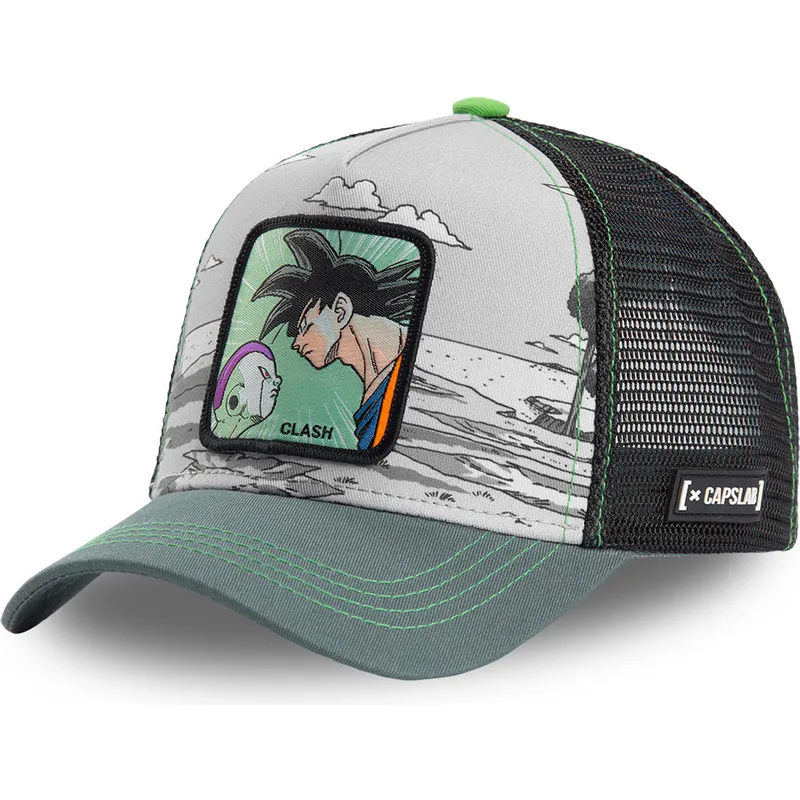 grau-schwarze-trucker-kappe-goku-vs-frieza-clash-zig-dragon-ball-von-capslab