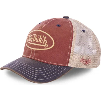 Cappellino trucker rosso, bianco e blu navy MAC5 di Von Dutch