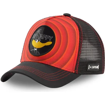mutzen-gebogen-rot-snapback-duffy-duck-looney-tunes-von-capslab
