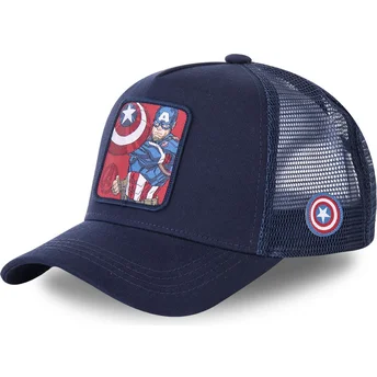 mutzen-gebogen-marineblau-snapback-fur-kinder-captain-america-marvel-comics-von-capslab