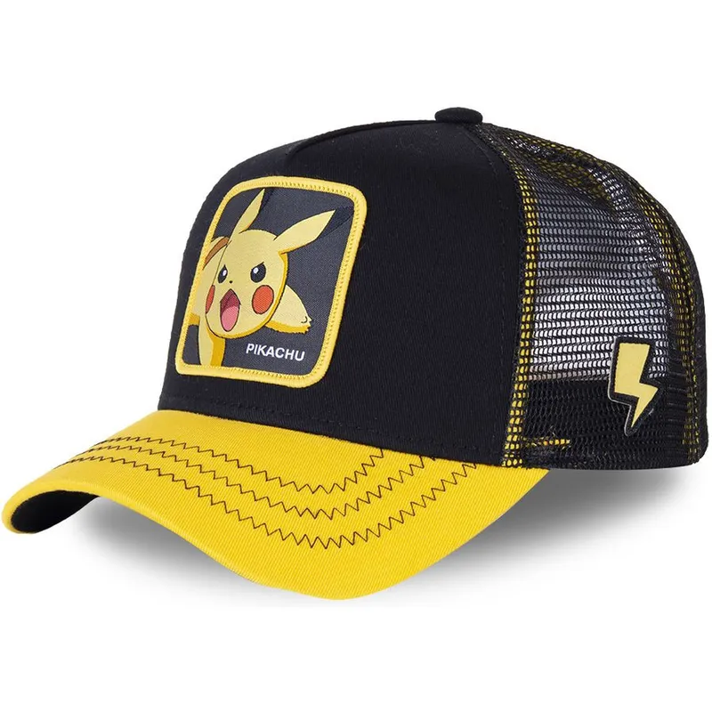 gul-och-svart-pikachu-truckerkeps-for-barn-kidpik6-pokemon-fran-capslab