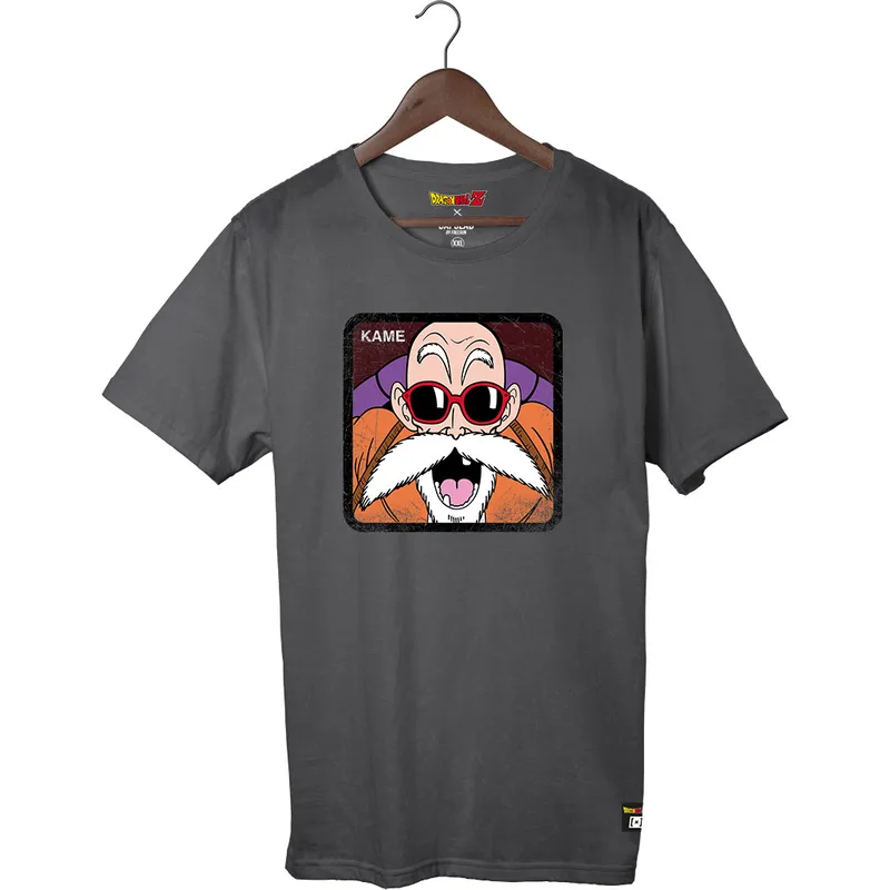 graues-t-shirt-mit-kurzen-armeln-master-roshi-tsctor2-dragon-ball-von-capslab