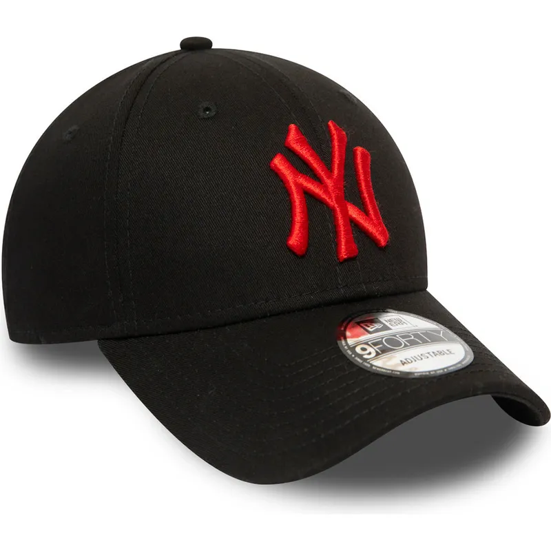 cappellino-curvo-nero-regolabile-con-logo-rosso-9forty-league-essential-di-new-york-yankees-mlb-di-new-era