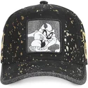 capslab-verstellbare-schwarze-kappe-mit-gebogenem-schirm-tasmanischer-teufel-tag-taz-looney-tunes