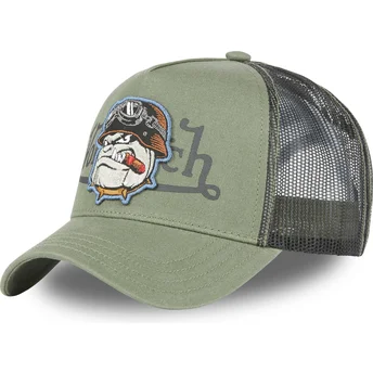 Czapka trucker zielona pies buldog BULL K od Von Dutch