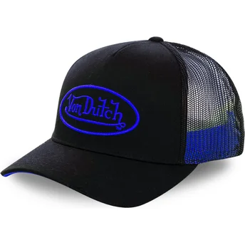 Czarna czapka trucker z niebieskim logo NEO BLU od Von Dutch