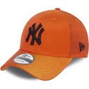 new-era-9forty-hypertone-verstellbare-orangefarbene-kappe-mit-gebogenem-schirm-der-new-york-yankees-mlb