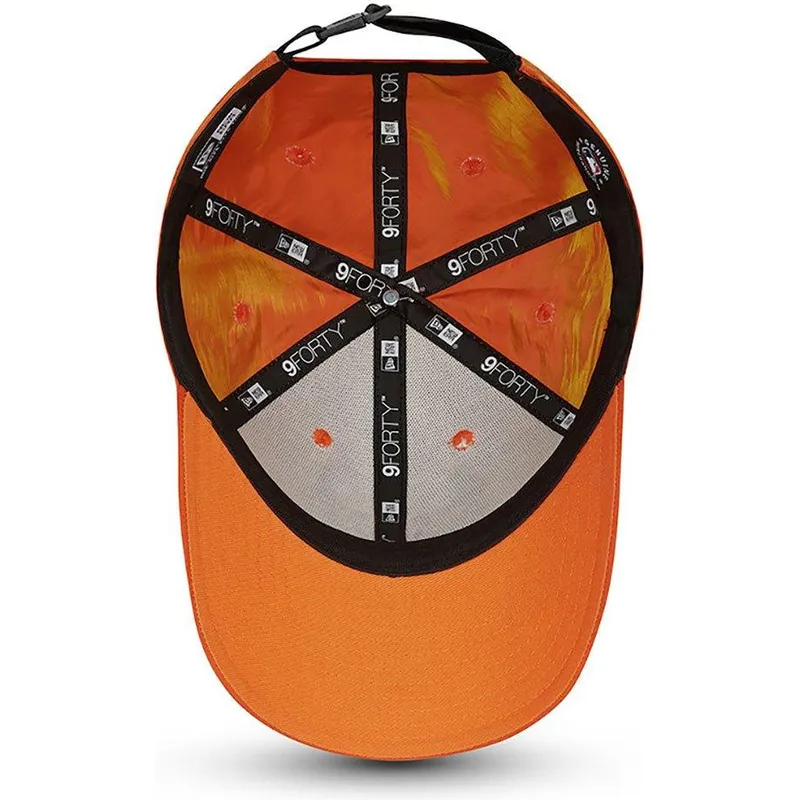 new-era-9forty-hypertone-verstellbare-orangefarbene-kappe-mit-gebogenem-schirm-der-new-york-yankees-mlb