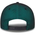 casquette-courbee-noire-et-verte-ajustable-avec-logo-vert-9forty-mesh-underlay-los-angeles-dodgers-mlb-new-era