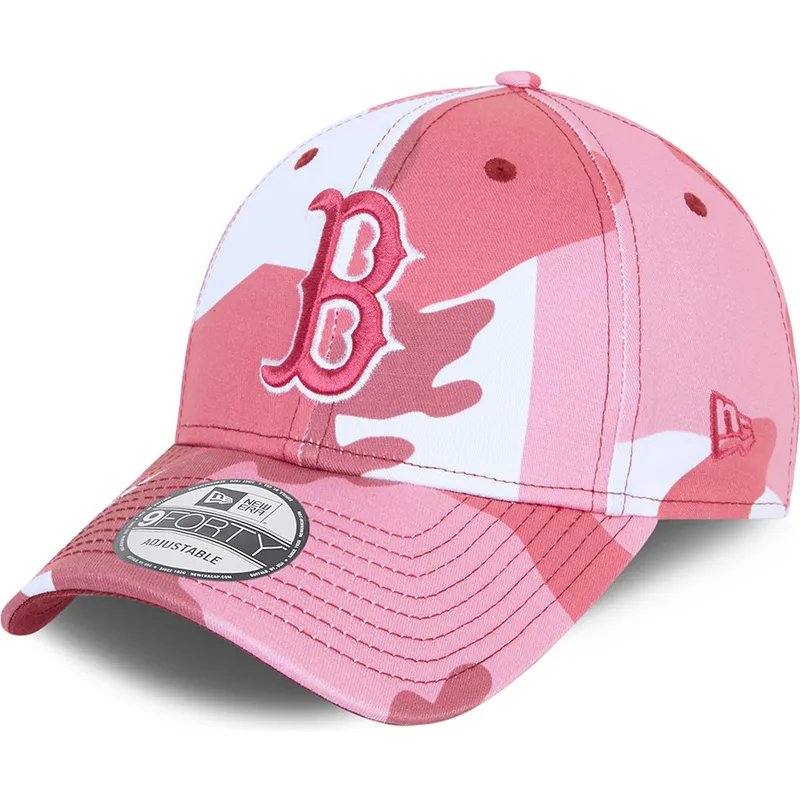 mutzen-gebogen-tarnung-verstellbares-band-rosa-rosa-9forty-der-boston-red-sox-mlb-von-new-era