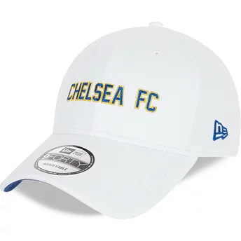 Casquette courbée blanche ajustable 9FORTY Cotton Wordmark Chelsea Football Club New Era