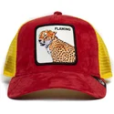 trucker-cap-rot-und-gelb-leopard-flaming-hot-cheetah-the-farm-von-goorin-bros