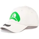 weisse-snapback-kappe-mit-gebogenem-schirm-luigi-icon-super-mario-bros-von-difuzed