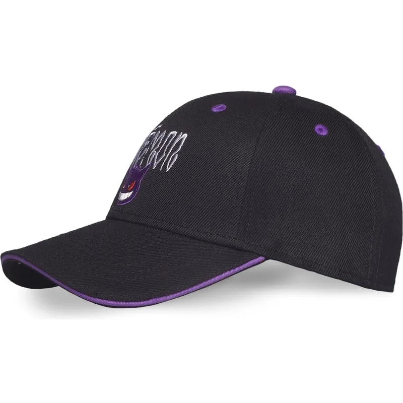 schwarze-gebogene-snapback-kappe-gengar-pokemon-von-difuzed