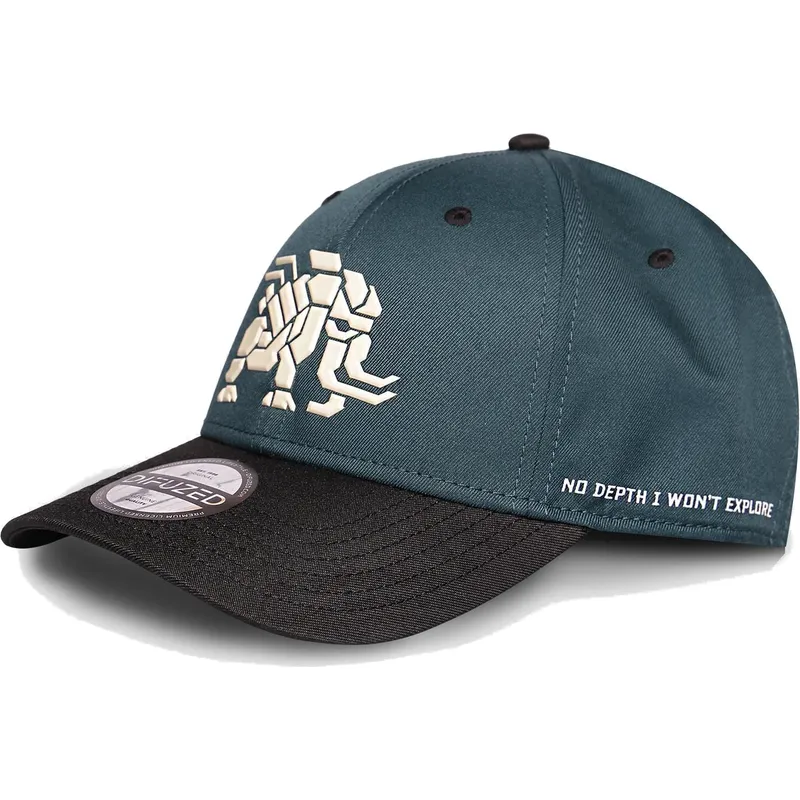 blaue-und-schwarze-gebogene-snapback-kappe-tremortusk-mamut-forbidden-west-horizon-von-difuzed